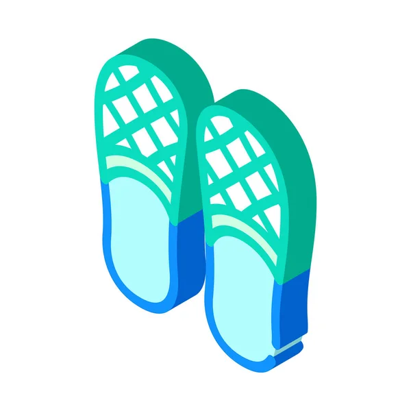 Pantofle boty izometrické ikony vektorové ilustrační znamení — Stockový vektor