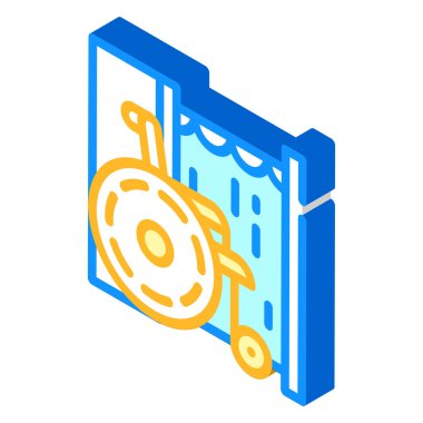 Etkisiz oy kabini izometrik ikon vektör illüstrasyonuName