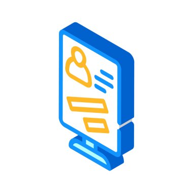 Aday izometrik ikon vektör illüstrasyonlu şehir ışığı pankartı