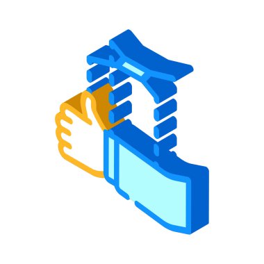 siyasi kukla izometrik ikon vektör illüstrasyon işareti