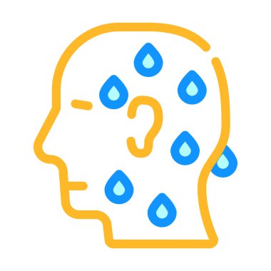 enfarktüs öncesi, soğuk ter rengi ikon vektör illüstrasyonu