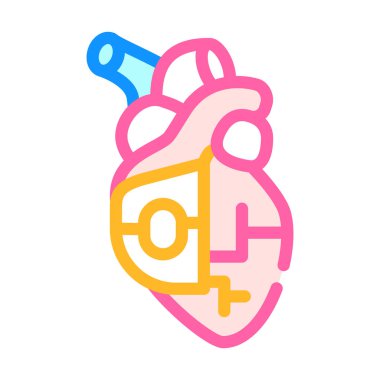 kalp pili renk ikonu vektör illüstrasyon işareti