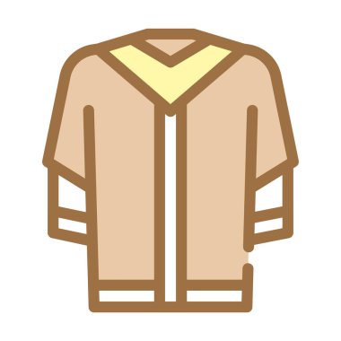 mezuniyet mantosu renk ikonu vektör illüstrasyon işareti