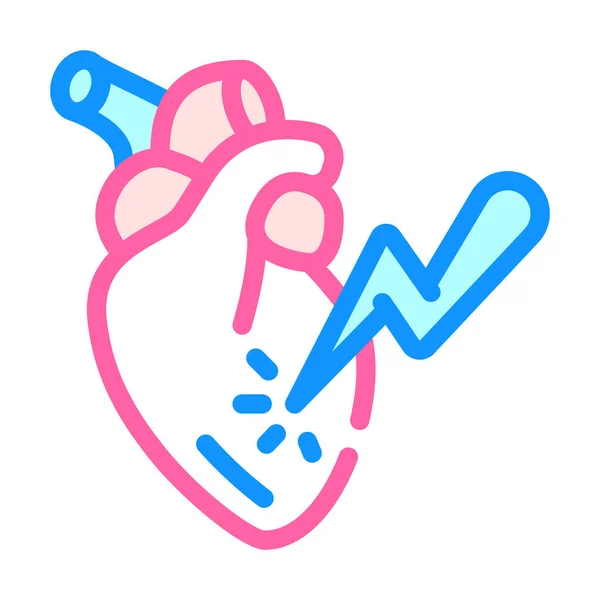 Herzinfarkt Farbe Symbol Vektor Illustration Zeichen — Stockvektor