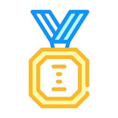 Altın madalya renk ikonu vektör illüstrasyon işareti