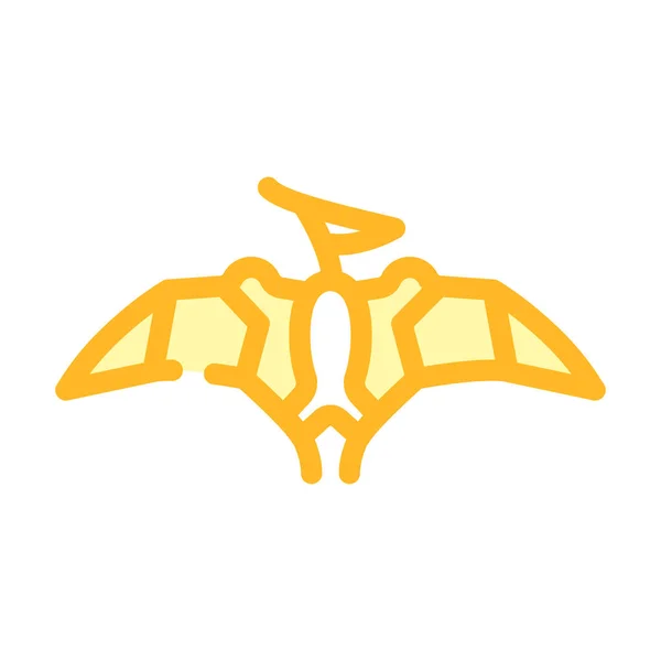 Pterodáctilo dinosaurio color icono vector signo de ilustración — Vector de stock