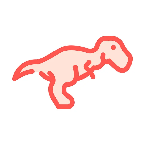 Tyrannosaurus dinosaurie färg ikon vektor illustration tecken — Stock vektor