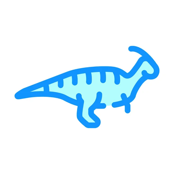 Parasaurolophus dinosaurio color icono vector signo de ilustración — Vector de stock