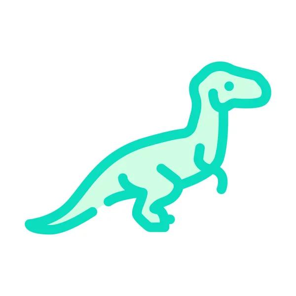 Velociraptor dinosaurio color icono vector signo de ilustración — Archivo Imágenes Vectoriales