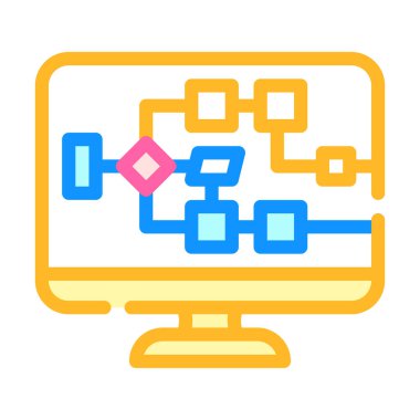 elektriksel devre bilgisayar ekranı renk vektör resimlemesi