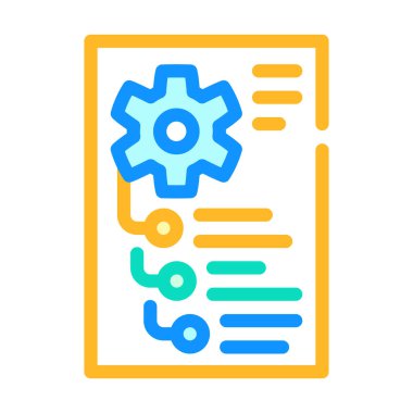 Mekanizma komut kağıt listesi renk vektör illüstrasyonu