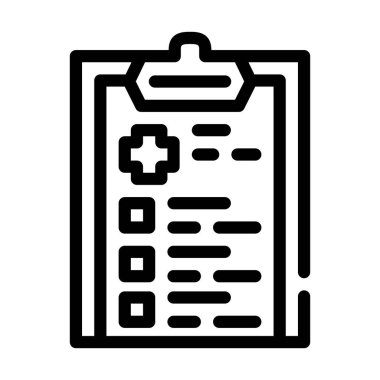 tıbbi kontrol listesi satır simgesi vektör illüstrasyon işareti