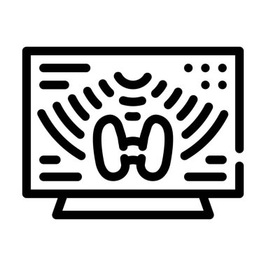 Tiroid bezi teşhis çizgisi ikon vektör çizimi