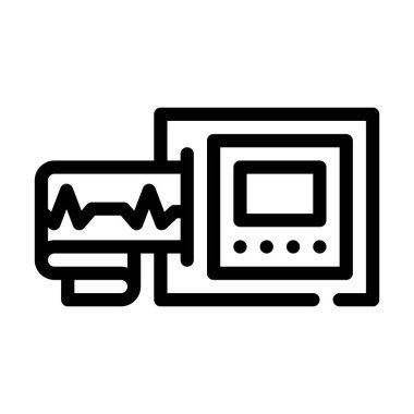 Kardiyogram çizgi ikon vektör illüstrasyon işareti kaldırılıyor