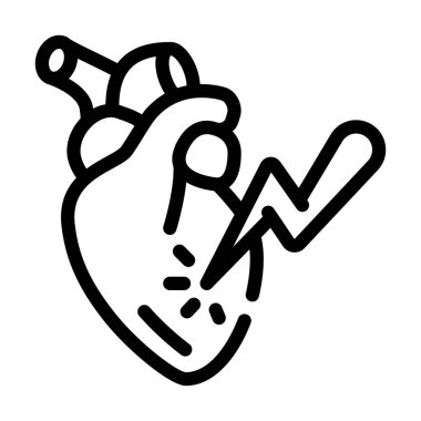 kalp krizi çizgisi ikonu vektör çizim işareti