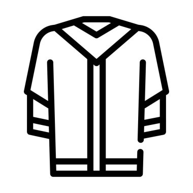 Mezuniyet mantosu satır simgesi vektör illüstrasyon işareti