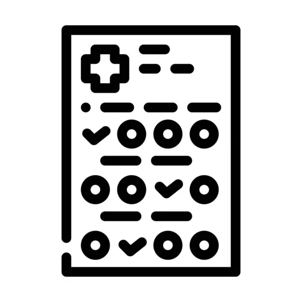 Questionnaire médical ligne icône vectoriel illustration signe — Image vectorielle