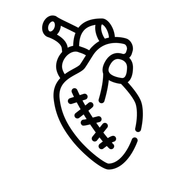 Ataque al corazón línea de operación icono vector ilustración — Vector de stock