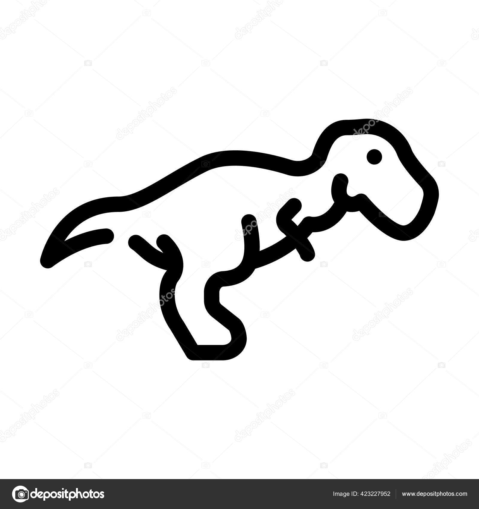 Dinossauro tiranossauro t rex ícone cor preta ilustração estilo