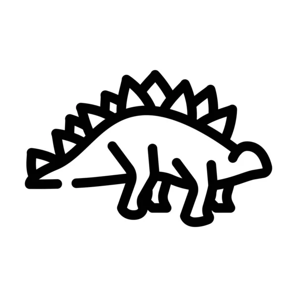 Stegosaurus dinosaurus čára ikona vektorové ilustrační znamení — Stockový vektor