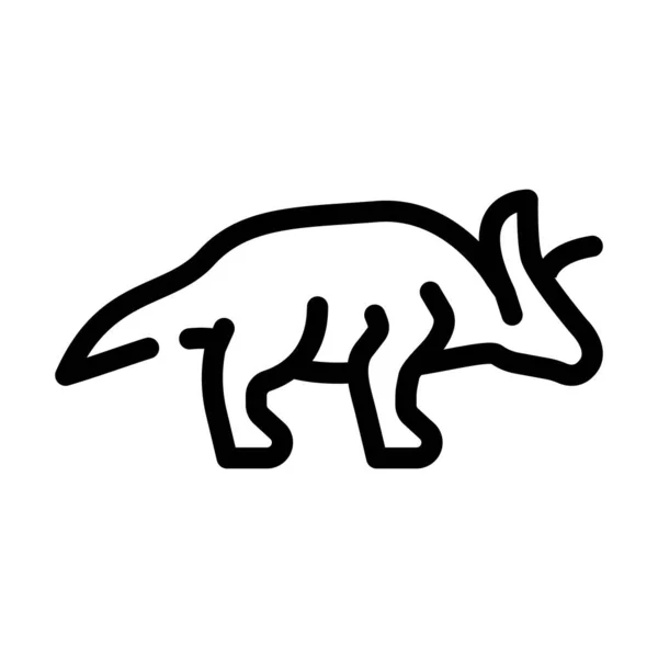 Arrinoceratops dinozaur linii ikony wektor ilustracji znak — Wektor stockowy