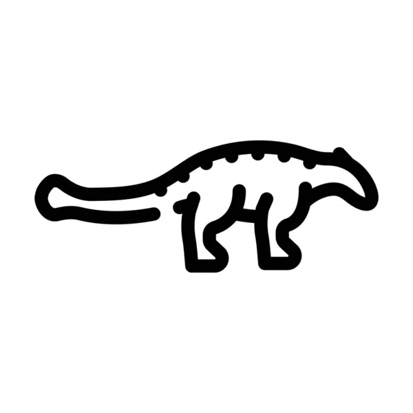 Ankilozaur dinozaur linia ikona wektor ilustracja znak — Wektor stockowy