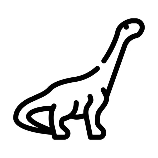 Antarctosaurus apatosaurus jalá dinosaurio línea icono vector ilustración — Vector de stock