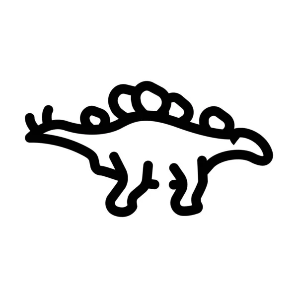 Wuerosaurus dinosaurio línea icono vector signo de ilustración — Vector de stock