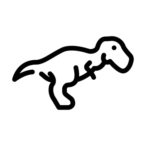 ティラノサウルスの恐竜の線のアイコンベクトルのイラストのサイン — ストックベクタ