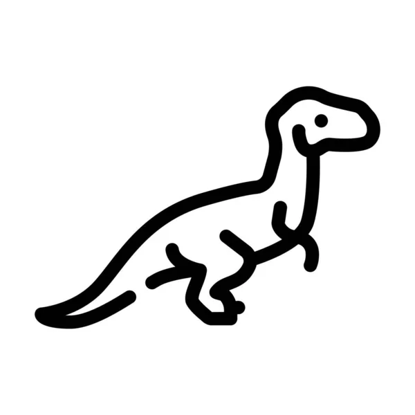 Velociraptor dinosaurio línea icono vector signo de ilustración — Vector de stock