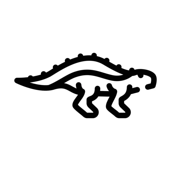 Gastonia dinosaure ligne icône vectoriel illustration signe — Image vectorielle