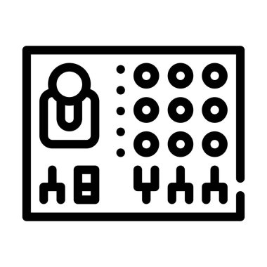 uzak kontrole çizgi simgesi vektör illüstrasyon işareti