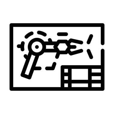 modern silah planı çizgi ikon vektör illüstrasyonu