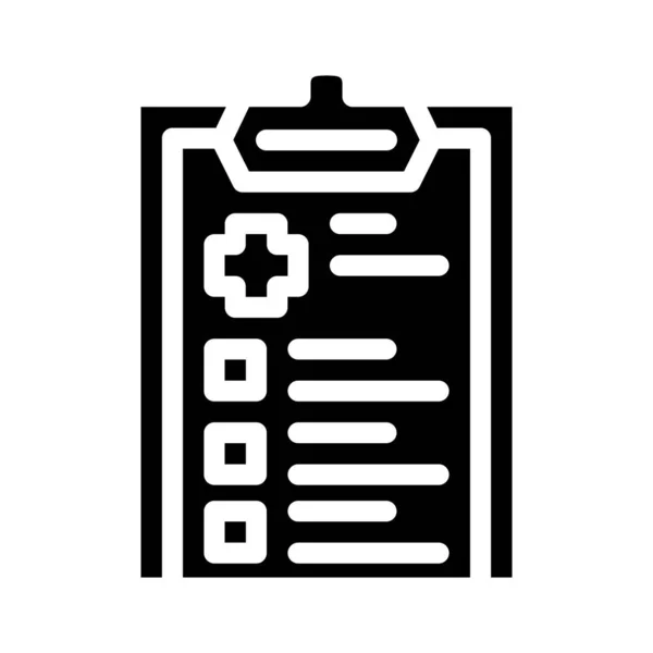 Elenco di controllo medico glyph icona vettore illustrazione segno — Vettoriale Stock