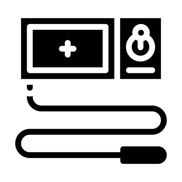 Outil endoscope glyphe icône vectoriel illustration signe — Image vectorielle