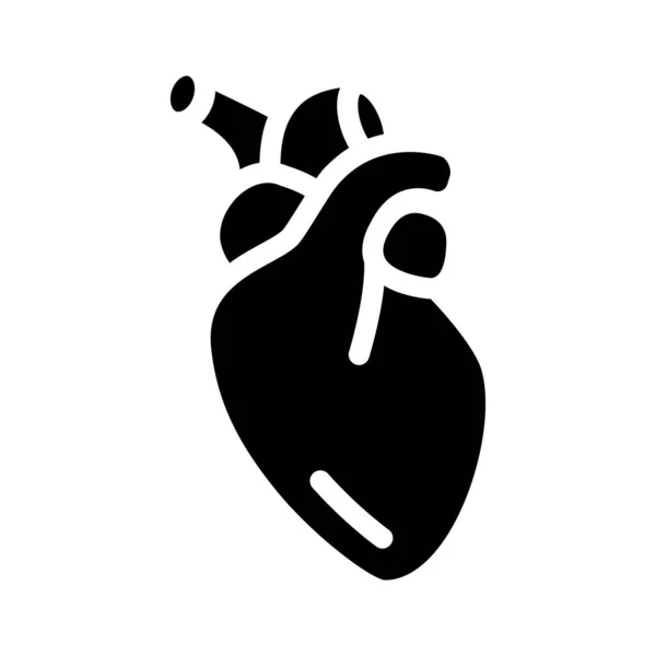 Herz menschliches Organ Glyphe Symbol Vektor Illustration — Stockvektor