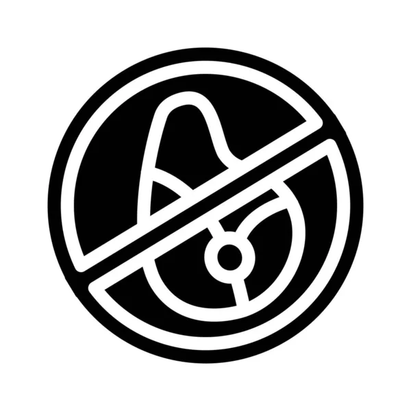 Proibição da ilustração do vetor ícone do glifo da carne — Vetor de Stock