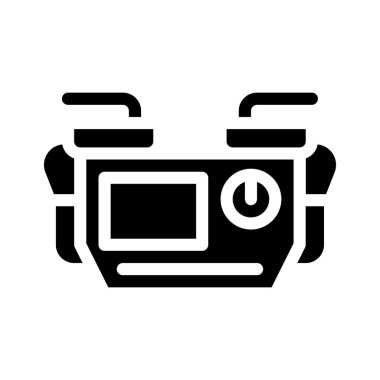 Defibrilatör tıbbi ekipman glyph ikon vektör çizimi
