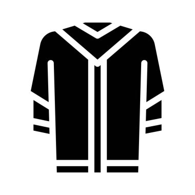 Mezuniyet mantosu kabartma simgesi vektör illüstrasyon işareti