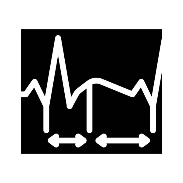 Diastole, analyse van sistal en cardiogram glyph icoon vector illustratie — Stockvector