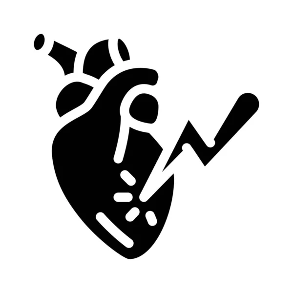 Heart attack glyph icon vector illustration sign — Stock Vector