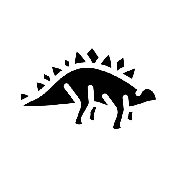 Stegosaurus dinosaurie glyf ikon vektor illustration tecken — Stock vektor