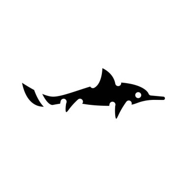 ichthyosaurus dinozor sembolü vektör çizim işareti