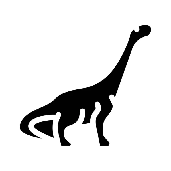 Antarctosaurus apatosaurus argentinosaurus dinosaurie glyph ikon vektor illustration — Stock vektor