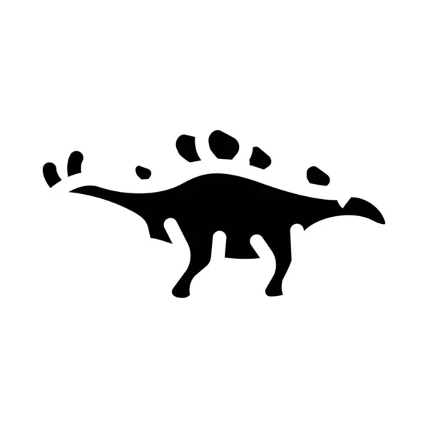 Wuerosaurus dinosaurie glyf ikon vektor illustration tecken — Stock vektor