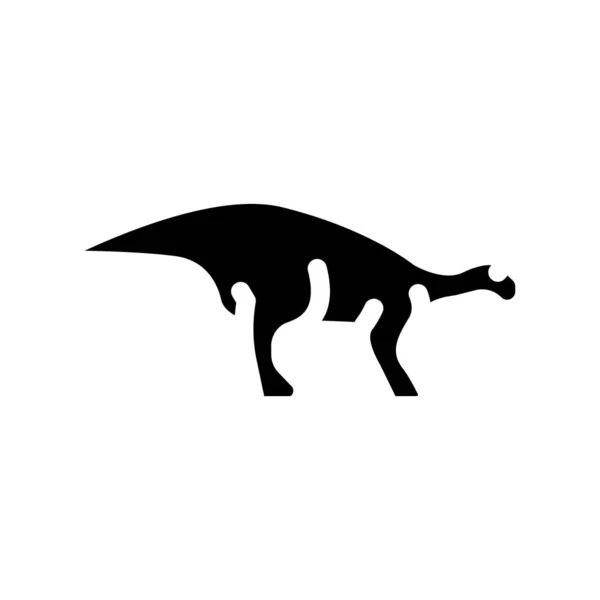 Iguanodon dinosaurie glyf ikon vektor illustration tecken — Stock vektor