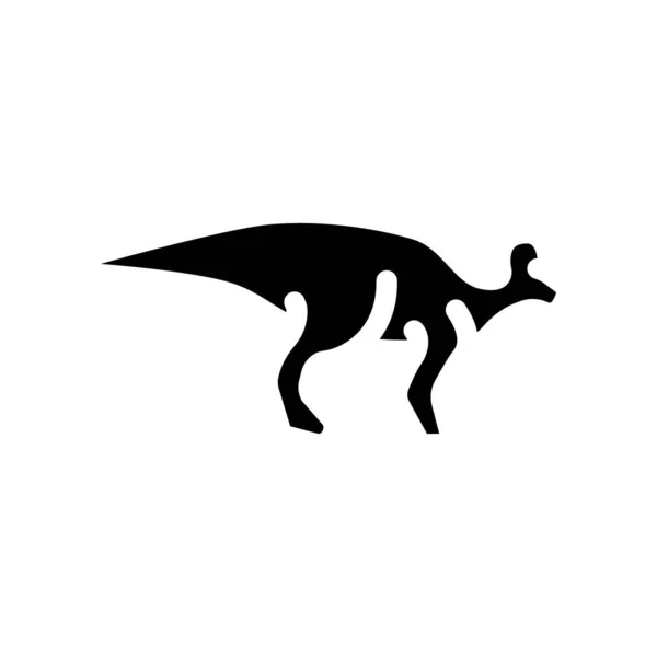 Lambeosaurus dinosaurus glyf ikona vektorové ilustrační znamení — Stockový vektor