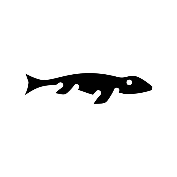 Mosasaurus dinosaur glyph icon vector illustration sign — Stock Vector