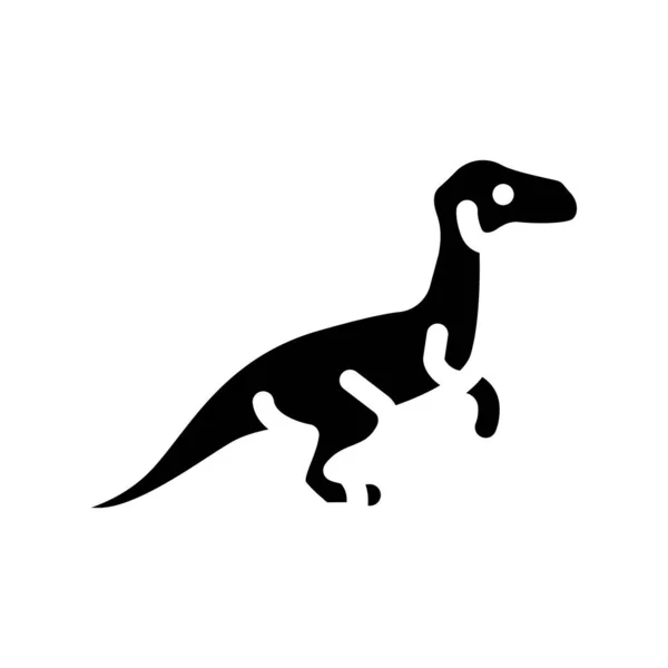 Velociraptor dinosaurio glifo icono vector signo de ilustración — Vector de stock