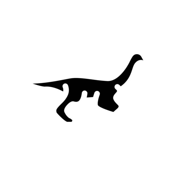 Gallimimus dinosaurier glyph icon vektor illustration zeichen — Stockvektor